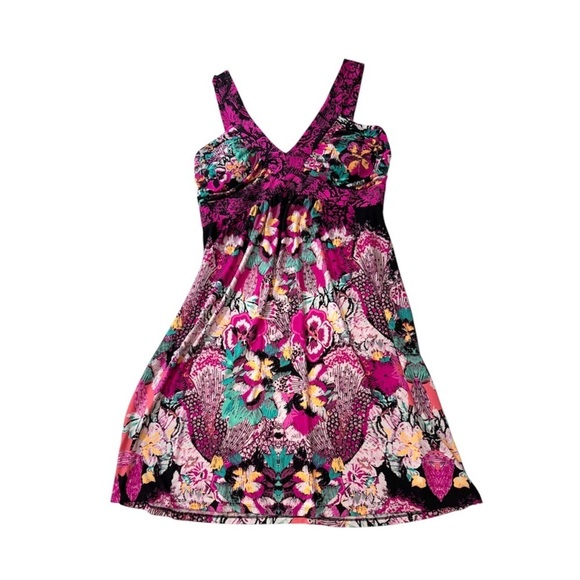 Style & Co Dresses & Skirts - Style & Co Dress Floral Strap V Neck Empire Waist A Line Midi Dress Size Medium
